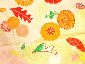 アンティーク　菊模様織り出し名古屋帯